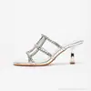 Sandalias Elegantes y con Estilo sin Cierre con Pedrería para Mujer, Nuevas Sandalias de Tacón de Aguja con Punta Abierta de Primavera, Sandalias de Tacón Alto de Comercio Exterior Transfronterizo