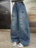 Nuevos jeans de mezclilla de primavera y otoño para niñas mayores, ropa infantil, jeans con grafitis elegantes y versátiles para niñas