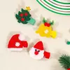 Accesorios para el cabello navideños transfronterizos europeos y americanos para niños, pinzas para el cabello de árbol de Navidad tejidas para vacaciones, para niñas y niñas pequeñas, pinzas para el cabello para flequillo lateral