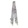 Estilo K de la Nueva Planta y Flor Bufanda de Twill Versátil con Serpentina para Mujer Atada con Cinta para Asa de Bolso Diadema Bufanda Pequeña
