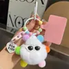 Lindo Colgante Llavero de Coche de Briquetas de Piel Sintética de Conejo Rex Muñeco de Peluche Popular Exquisito Colgante para Mochila Escolar Regalo