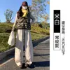 Calças Cinzas de Perna Larga para Mulheres, Novo Estilo Outono/Inverno 2026, Forradas com Lã, Calças Casuais com Caimento, Modelagem Solta, Calças Banana Emagrecedoras