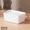 Caja de Almacenamiento de Escritorio para el Hogar, Gabinete de Cocina, Cesta Organizadora para Artículos Varios, Caja de Plástico para Cosméticos y Snacks con Tapa