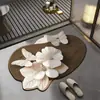 Nueva Alfombrilla de Baño de Diatomeas de Estilo Francés de Lujo Ligero con Forma de Mariposa y Flores, Absorbente y de Secado Rápido