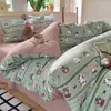 Conjunto de Gaze Dobrada Amassada A-class Sensation Nuvem Conjunto de Quatro Peças Conjunto de Três Peças para Dormitório Capa de Edredom Individual Estampa Floral Pequena Mãe-Bebê Bebê Estudante