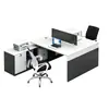 Combinación de escritorio y silla para oficina de personal, escritorio financiero para dos personas, escritorio de esquina en L moderno y simple para trabajar cara a cara