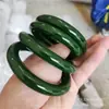 Atacado de fábrica pulseira de jade material da Mongólia Exterior alta imitação de jade Hetian pulseira de barra redonda gorda de jade pulseira de jade fornecimento ao vivo