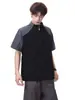 Camiseta de manga corta con media cremallera para hombre, que absorbe la humedad, de secado rápido, antibacteriana, corte holgado, diseño de bloques de color, tacto fresco para parejas, protección solar, manga corta