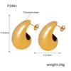 Pendientes Oumika de Forma de Gota Completamente Incrustados con Circonita Diamantada Pendientes de Acero Inoxidable Electrochapado PVD Oro Verdadero 18K Combinación de Pendientes
