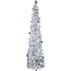 Árbol de Navidad Retráctil de 150 cm Más Vendido Decoraciones de Lentejuelas de Colores Plegable Fácil de Guardar Decoración para Fiesta y Festival