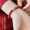 Novo Bracelete Natural de Cinábrio de Alto Teor para o Ano do Dragão, Bracelete Feminino Estilo Lótus, Presente Atacado