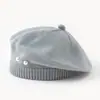 Nuevo Boina de Felpa con Perlas Grandes para Otoño e Invierno, Sombrero de Calabaza Cálido, Circunferencia de Cabeza Grande, Hace que la Cara Parezca Más Pequeña, Sombrero de Artista Elegante y a la Moda