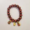 Pulseira Fragrante de Esmalte Cinza Pulseira Retrô Pulseira Fucai de Esmalte Colorido Pulseira Duobao Pulseira de Contas Transportadoras Besta Engolidora de Ouro