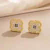 [conjunto] alta calidad Temperamento Lujo Ligero Circonio Industria Pesada Chapado en Oro Real Cobre Combinación de Pendientes Anillo