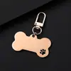 Chaveiro de Material em Branco com Logo Transfronteiriço Pingente de Animal Vazado Chaveiro de Fivela de Porta de Metal Placa de Identificação de Cachorro Osso Gravação