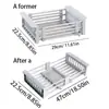 Cesta escurridora para fregadero de acero inoxidable, escurridor extensible, lavabo de cocina para verduras, escurridor para frutero, escurridor de platos, estante de almacenamiento