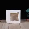 Punto universal en blanco transparente ventana plegable comida pastel postre regalo navideño Caja de papel de embalaje blanca