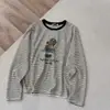 2026 Nueva Camiseta de Manga Larga a Rayas con Cuello Redondo de Moda Estilo Coreano para Mujer, Corte Holgado, Adelgazante, Top Versátil, Camiseta Base