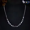 Conjunto de Joyería de Collar y Pendientes de Zirconia Degradada Europeo y Americano, Estilo de Nicho de Lujo Ligero, Conjunto de Dos Piezas de Alta Gama para Banquetes