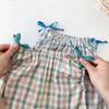 Conjunto de Verano para Bebés y Niños Pequeños, Conjunto de Dos Piezas con Chaleco de Cuadros Finos y Shorts en Bloques de Color Frescos, para Niños y Niñas