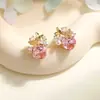 Pendientes de Cristal Florales Microincrustados para Mujer 2020 Nuevos Pendientes Populares Elegantes Coreanos de Estilo Fresco de Moda para Mujer