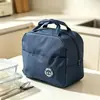 Bolsa de Almuerzo Térmica Portátil, Bolsa de Almuerzo de Mano a Prueba de Fugas, Bolsa de Tela Especial para Estudiantes y Trabajadores de Oficina, Bolsa de Almuerzo Azul Oscuro