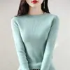 Camiseta básica de punto de cuello redondo para mujer, corte ajustado y adelgazante, suéter elegante nuevo para otoño e invierno 2026