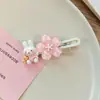 Nuevo pasador de flor de cerezo dulce, pasador de conejo girly estilo ins, pinza lateral de verano para flequillo, lindo accesorio para el cabello para niños