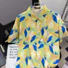 Camisa Havaiana Floral de Manga Curta Estilo Tailandês Cross-Border da Fábrica Original Estilo Relaxado para Homens e Mulheres Camisa Floral de Praia para o Festival Songkran