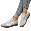 Zapatillas de entrenamiento alemanas de talla grande para mujer transfronterizas, zapatillas deportivas, nuevo modelo 2026, zapatos planos de bloqueo de color retro europeos y americanos para mujer, venta al por mayor