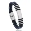 Pulseira de aço inoxidável de aço inoxidável de titânio direto de fábrica fornecimento transfronteiriço de pulseira masculina de silicone europeia e americana entrega de peça única
