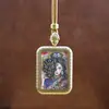 Collar con Colgante Thangka de Acero Inoxidable Colgante Thangka Pintado a Mano