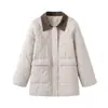 Ropa de Mujer de Exportación Europea y Americana Transfronteriza Aliexpress Popular Otoño e Invierno Nueva Chaqueta Clásica Acolchada Cálida de Algodón