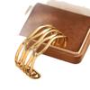 Pulsera de Acero Inoxidable Hueca de Moda Transfronteriza Europea y Americana con Diseño de Apilamiento Multilínea, Joyería de Moda y Única para Hombres y Mujeres