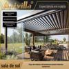 Toldo Transparente de Liga de Alumínio para Resort Rural ao Ar Livre, Villa, com Venezianas Transmissoras de Luz e Isolamento de Vidro Oco para Proteção Solar