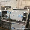 Console de aço inoxidável para cozinha porta de correr Bancada de trabalho mesa para jogar mesa de carregamento de passagem dupla mesa de armazenamento de armário mesa