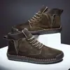 Nuevos Zapatos Casuales de Caña Alta para Hombre para Otoño e Invierno, Zapatos Tipo Calcetín Cálidos de Estilo Británico Retro, Botines para Hombre