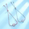 Nuevo Estilo Coreano de Moda Bolso Redondo con Cremallera de Cristal de Zircón Pulsera para Mujer Pulsera Sencilla Chapada en 18K Regalo Joyería para Mujer