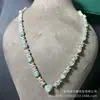 Collar de Ópalo Natural Puro, Estilo de Lujo, Accesorio para Vestido de Noche, Transparente como el Cristal con Color de Fuego Completo, Incrustación de Plata 925