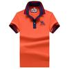 Top de verano para hombre de manga corta, moda, diseño de cinta con costuras de dos colores, polo casual de manga corta para hombre al por mayor