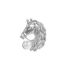 Broche de Cabeza de Caballo Sol y Luna de Diseño Vintage Nuevo Transfronterizo, Moderno y Elegante, Accesorio Exquisito y Versátil para Traje