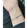 Pulsera de plata de ley S925 con diseño de lujo, estilo coreano, con luz de nicho y doble capa cruzada de circón, para mujer