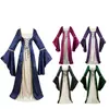 S-5XL Tallas Grandes Europeas y Americanas para Mujer Vestido Medieval de Tirantes de Terciopelo Dorado Largo para Escenario Retro Largo
