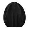 Suéter japonés para hombre otoño e invierno suelto cálido grueso cuello alto medio suéter base abrigo suéter con bolsillo