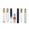 Frasco de Perfume Redondo 10ml, Frasco de Perfume Quadrado Colorido de Vidro 15ml, Frasco Spray de Perfume com Cor Degradê, Frasco Reutilizável