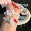Anillo con lazo de gato Kt, estilo japonés, con forma de corazón, para el pelo, accesorio para el pelo para mujer.