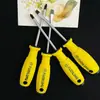 G196 Mango de Masaje Amarillo Destornillador con Punta Plana Magnética Destornillador de Cruz Destornillador de Flor de Ciruelo Magnético 20cm