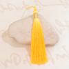 Borla redonda de seda helada de poliéster de 12 cm con hilo dorado, borla de seda helada, borla para Hanfu cheongsam hecha a mano, adornos colgantes de borla de solapa a presión, venta al por mayor