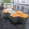 Taburete en Forma de Diamante, Maceta de Fibra de Vidrio, Taburete Hexagonal de Hoja de Arce, Combinación de Silla Maceta de Flores para Ocio en Parque de Centro Comercial, Silla Modular
