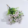 Flores artificiales de eucalipto y violeta de plástico transfronterizas para arreglos florales de boda y hogar, ramos de plantas artificiales para decoración